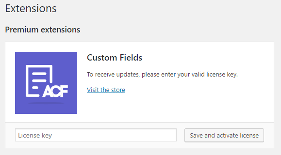 Notification Extension activation box